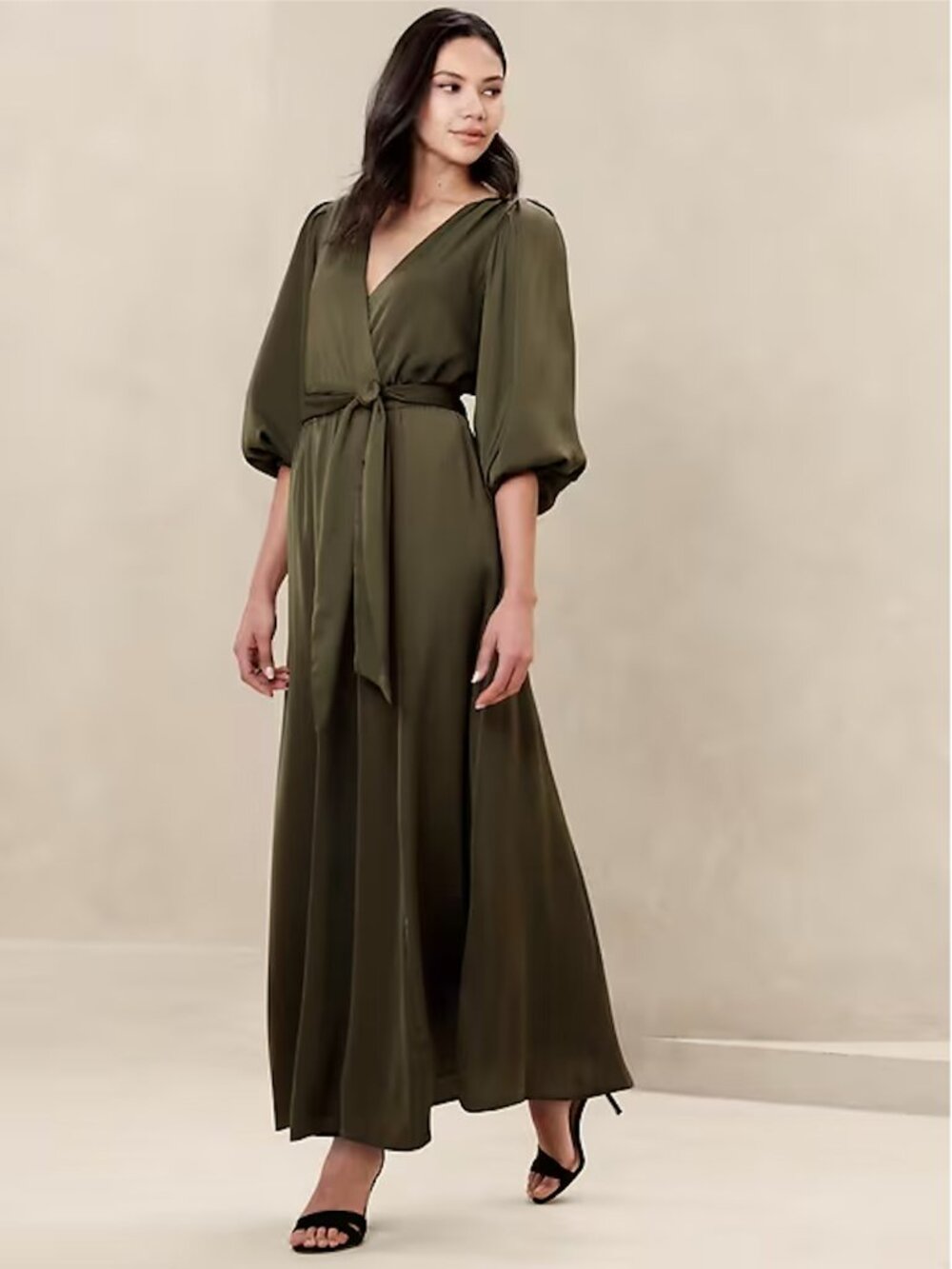 Banana Republic Blouson Maxi Dress | NWT | L | Camo Green
